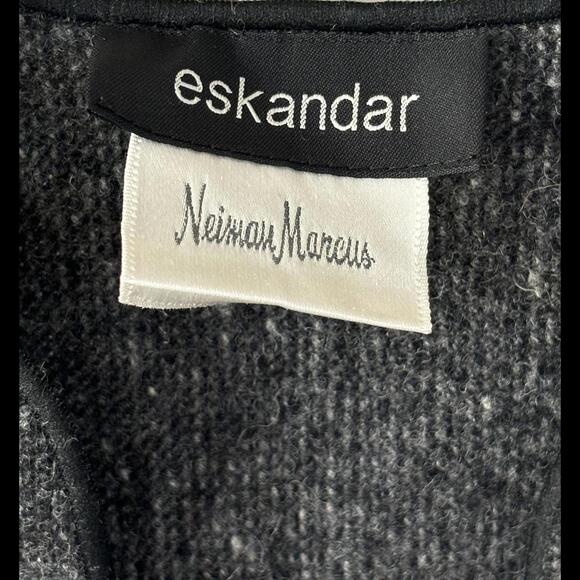 Eskandar Neiman Marcus Wool Gray Vest One Size Open Front - Picture 3 of 5